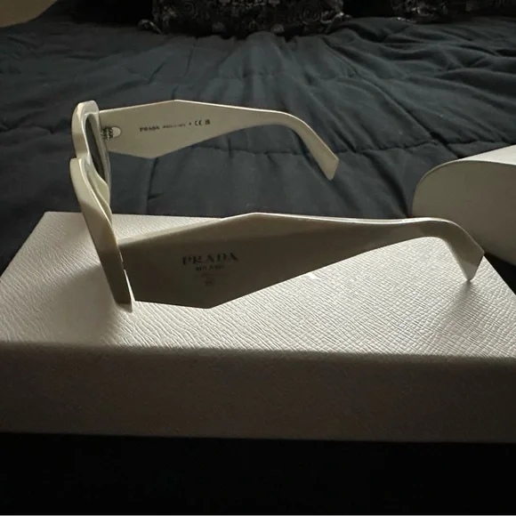Prada white frame sunglasses